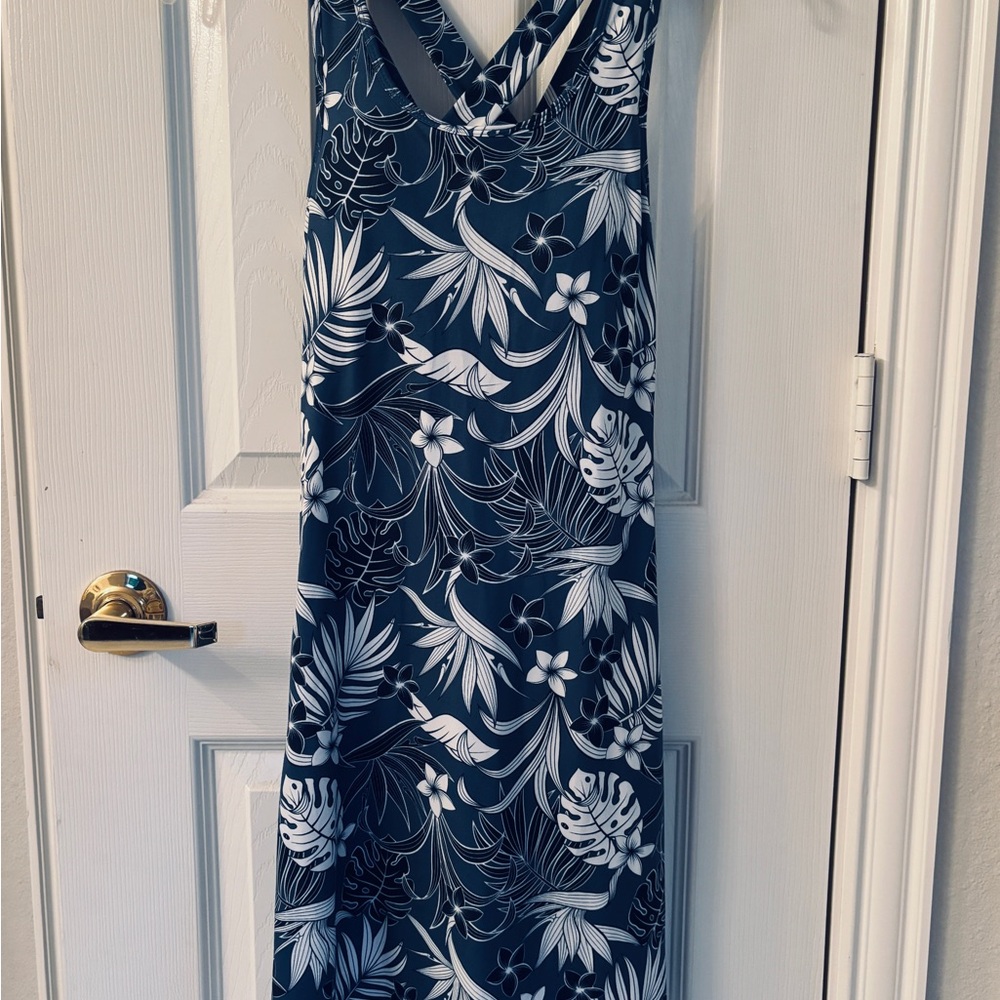 Navy & White Floral Sporty Mini Dress - Women